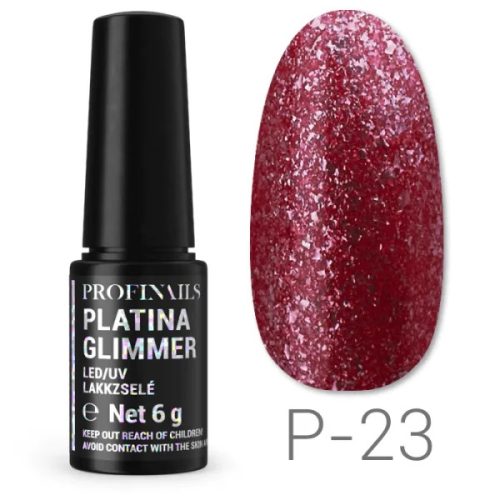 Profinails Platina Glimmer LED/UV lakkzselé 6g P-23