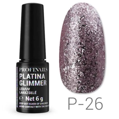 Profinails Platina Glimmer LED/UV lakkzselé 6g P-26