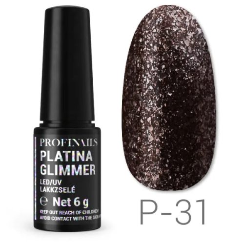 Profinails Platina Glimmer LED/UV lakkzselé 6g P-31