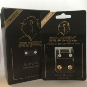 Fülbevaló - cirkónia köves - arany szín 5mm