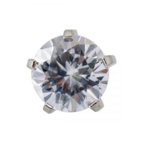 Fülbevaló - cirkónia köves - natúr szín 6mm