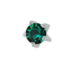 Karmos foglalatú - natúr szín - sötétzöld 4mm (105)