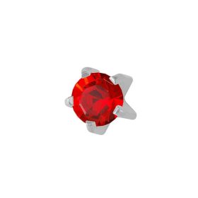 Karmos foglalatú - natúr szín - piros 4mm (107)