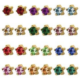 Karmos foglalatú 4mm 12 pár (arany szín)