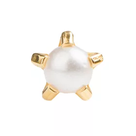 Karmos foglalat - arany szín - fehér gyöngy - 4mm