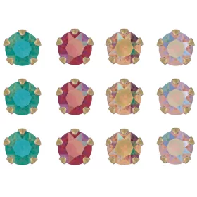 Karmos foglalatú 4mm 12 pár (4 féle shimmer arany szín)