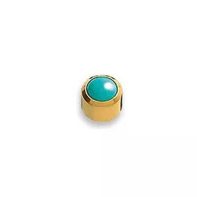 Körfoglalat - arany szín - türkiz gyöngy - 4mm