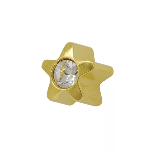 Alakzat - arany szín - csillag crystal kővel 4mm