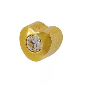 Alakzat - arany szín - szív crystal kővel 4mm