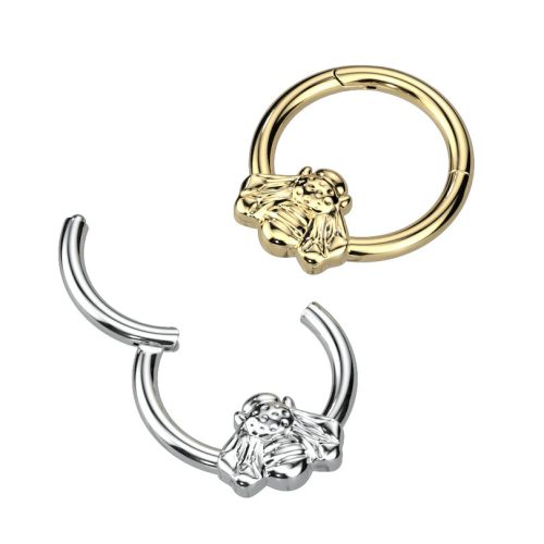 Titán karika  méhecskével (ezüst szín)