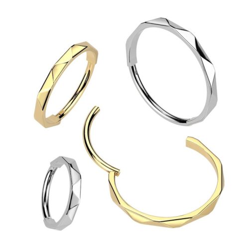 Csuklós titán gyémánt mintázatú karika (ezüst szín)