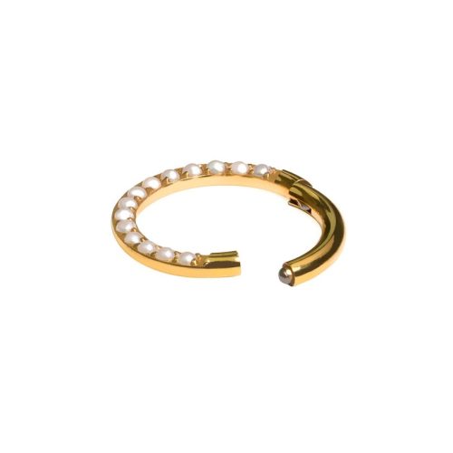 Titán karika előre néző gyöngyökkel (arany szín)