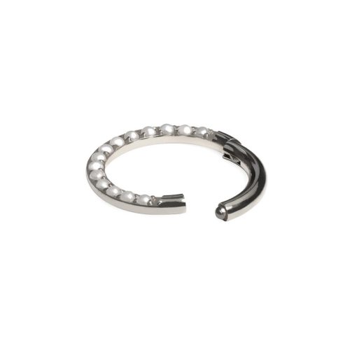 Titán karika előre néző gyöngyökkel (ezüst szín)