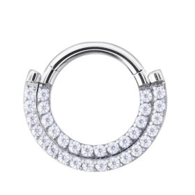 Titán karika ekét sor kővel (ezüst szín)