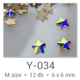   Profinails forma strasszkövek #Y-034 Crystal AB 12 db (6x6 mm csillag)