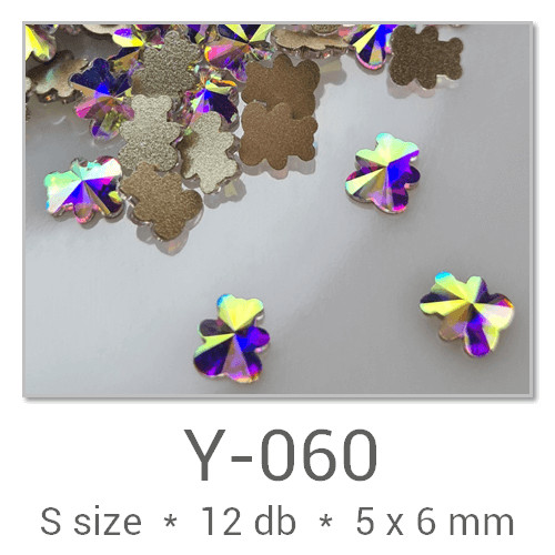 Profinails forma strasszkövek #Y-059 Crystal AB 12 db (9x2 mm hasáb)