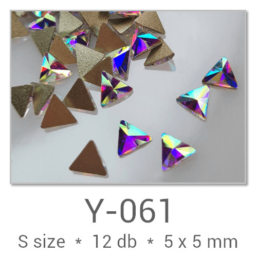 Profinails forma strasszkövek #Y-059 Crystal AB 12 db (9x2 mm hasáb)