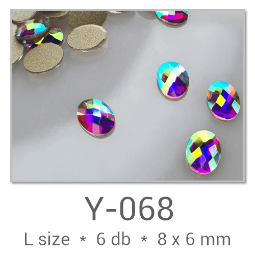 Profinails forma strasszkövek #Y-059 Crystal AB 12 db (9x2 mm hasáb)