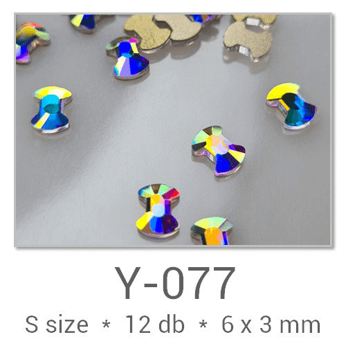 Profinails forma strasszkövek #Y-074 Crystal AB 6 db (8x6 mm hasáb)