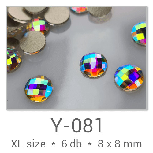Profinails forma strasszkövek #Y-074 Crystal AB 6 db (8x6 mm hasáb)