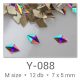 Profinails forma strasszkövek #Y-100 Crystal AB 6 db (8x5 mm deltoid) 