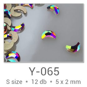   Profinails forma strasszkövek #Y-101 Crystal AB 6 db (8x5 mm sokszög)