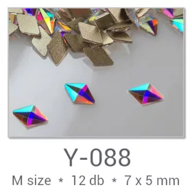   Profinails forma strasszkövek #Y-104 Crystal AB 6 db (10x6 mm legyezõ) 
